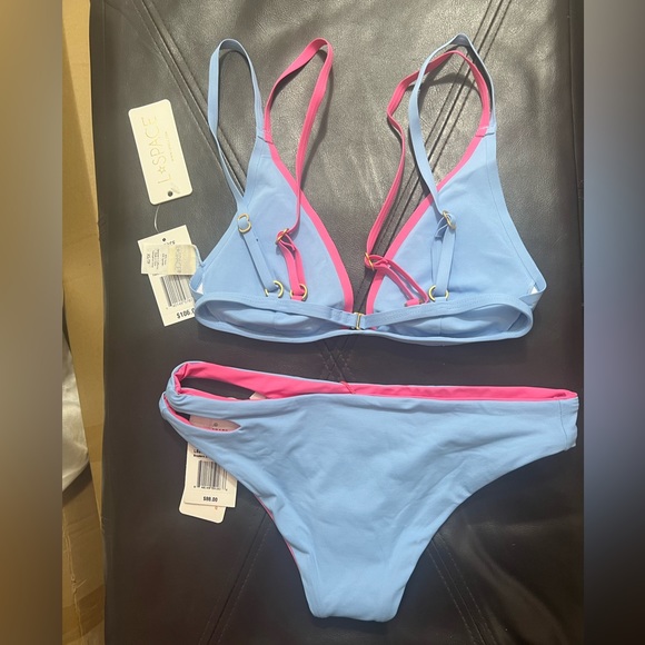L*Space Seam-Free Finneas Bikini Top Blue/Pink -XS- NWT New with Tags! - Picture 11 of 16